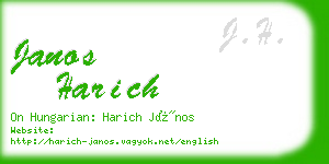 janos harich business card